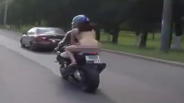 Naked Woman On A Motorcycle le luc