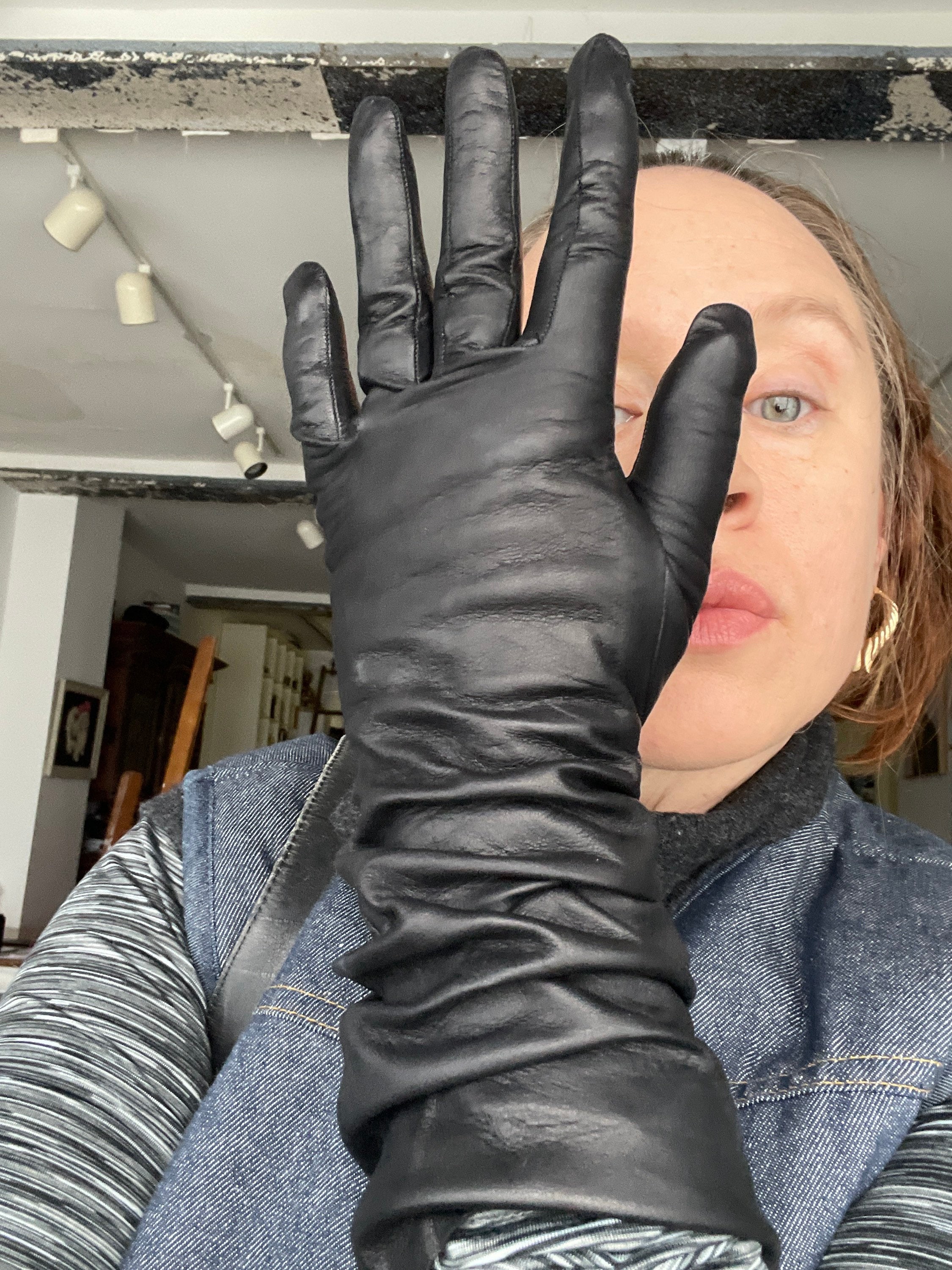 d boy d slang recommends leather gloves femdom pic