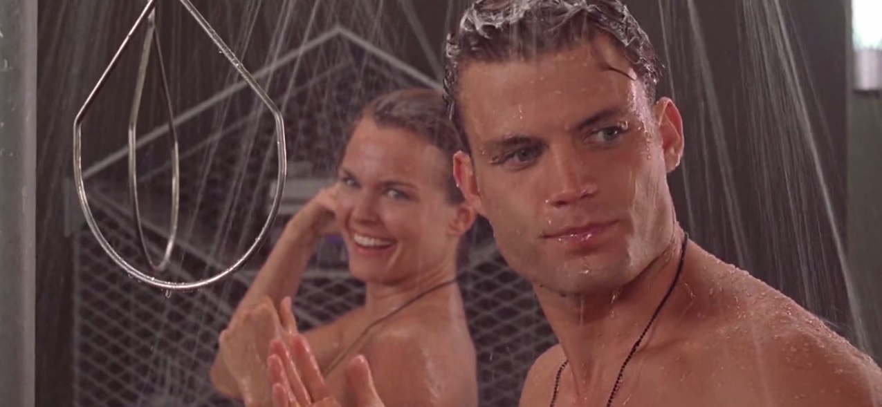 shower scene in starship troopers