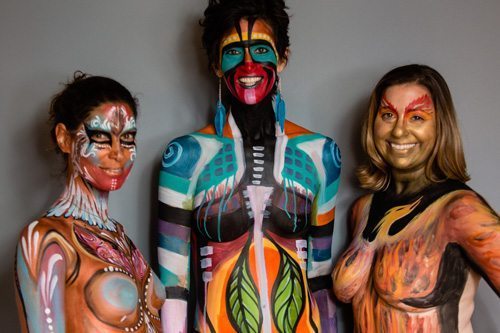 Body Paint Tits swimsuit pics