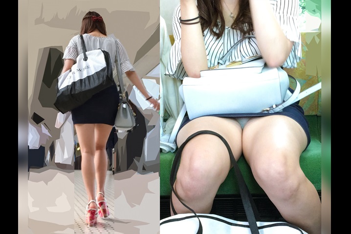 dean scales share up skirt on a train photos